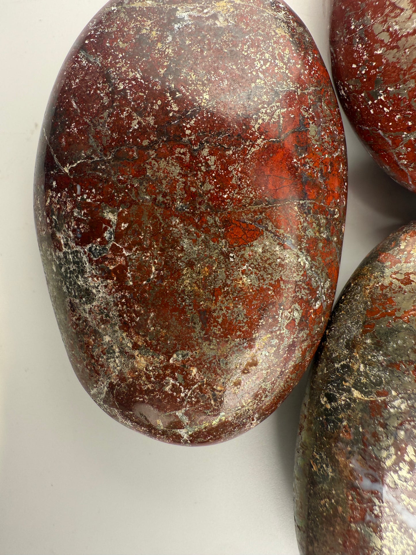 Red Jasper with Pyrite Palm Stone