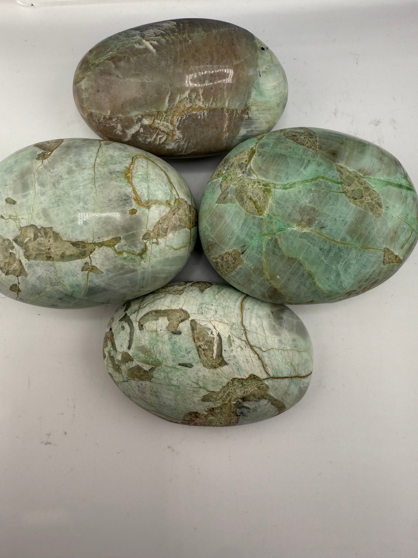 Green Moonstone Palm Stone