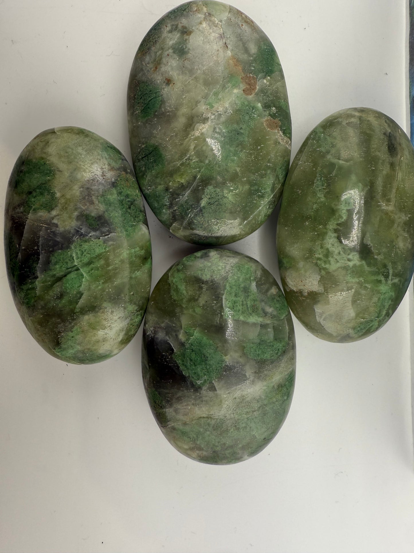 Green Spotted Serpentine Palm Stone