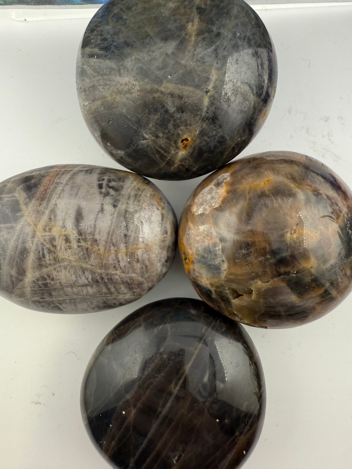 Black Moonstone Palm Stones