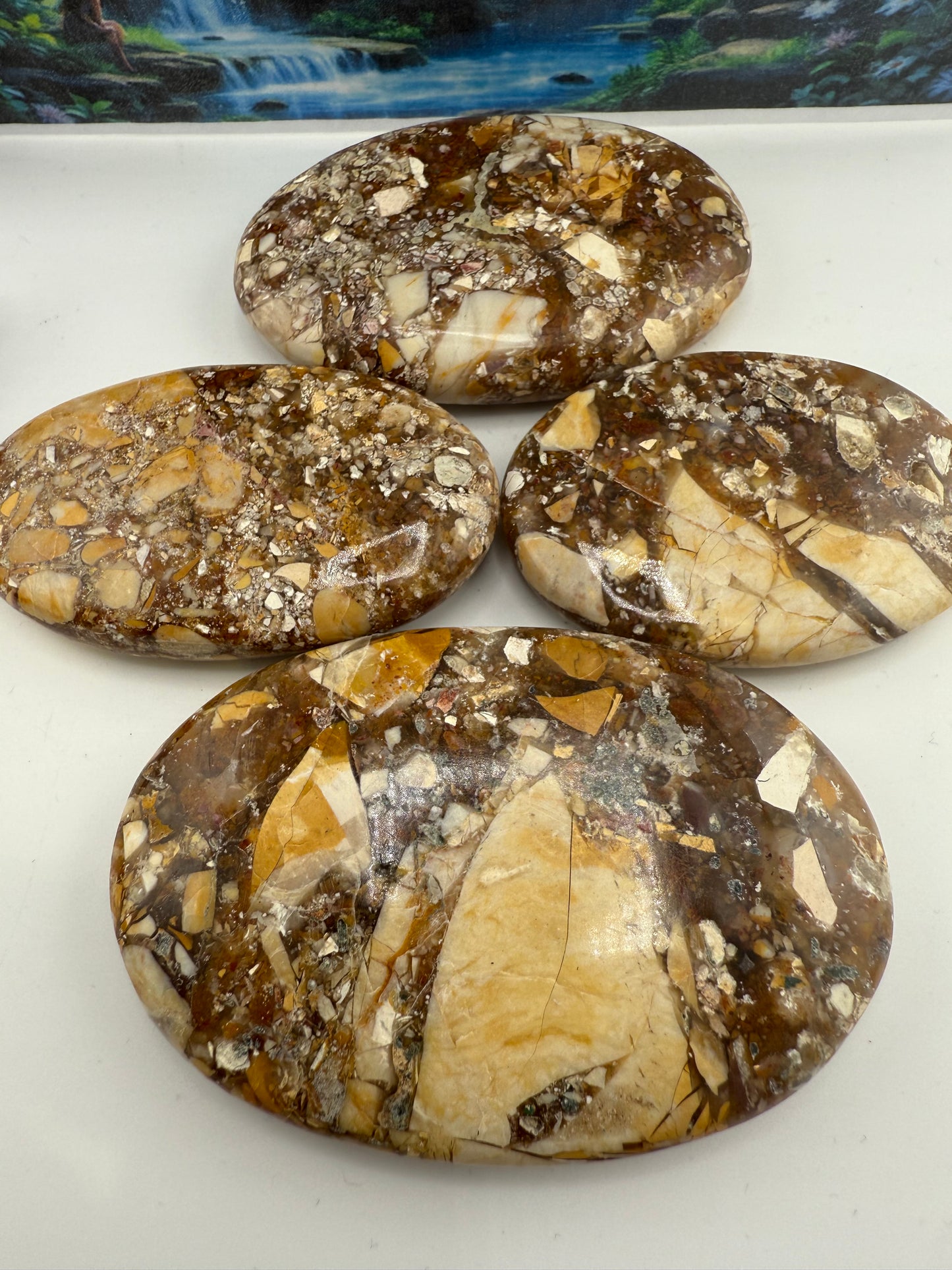 Breciated Mookite Palm Stone