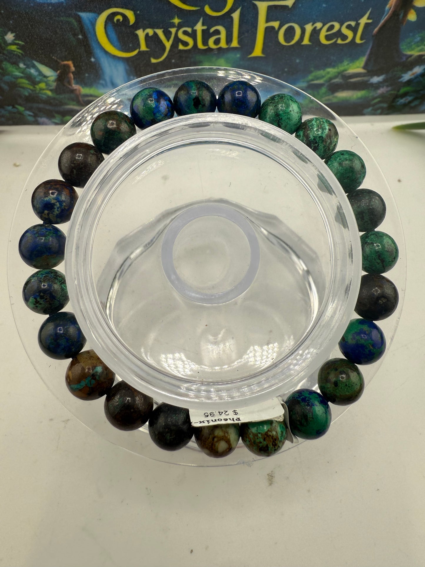 Blue Chrysocolla Crystal Bracelet 8mm