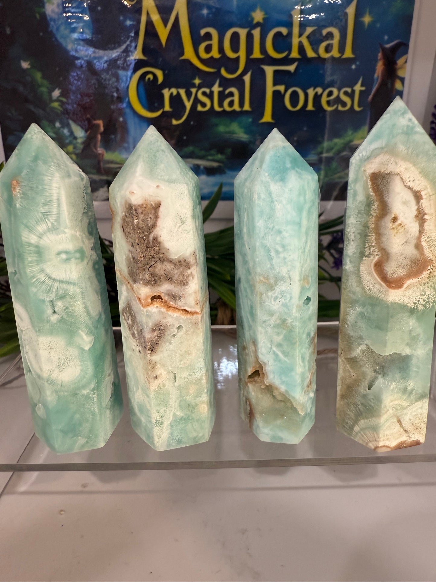 Blue Aragonite Points