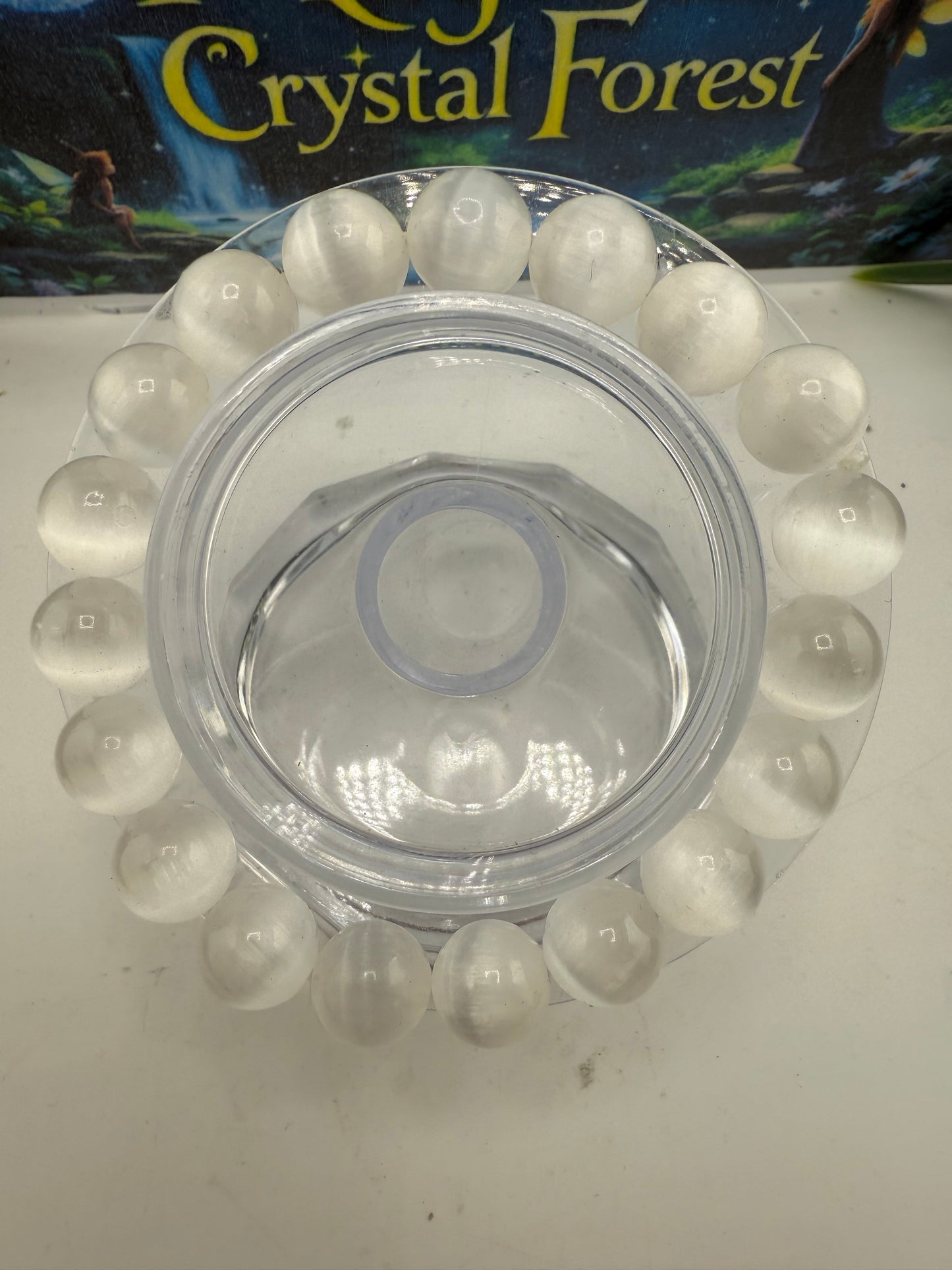 Selenite Bead Bracelet 10mm