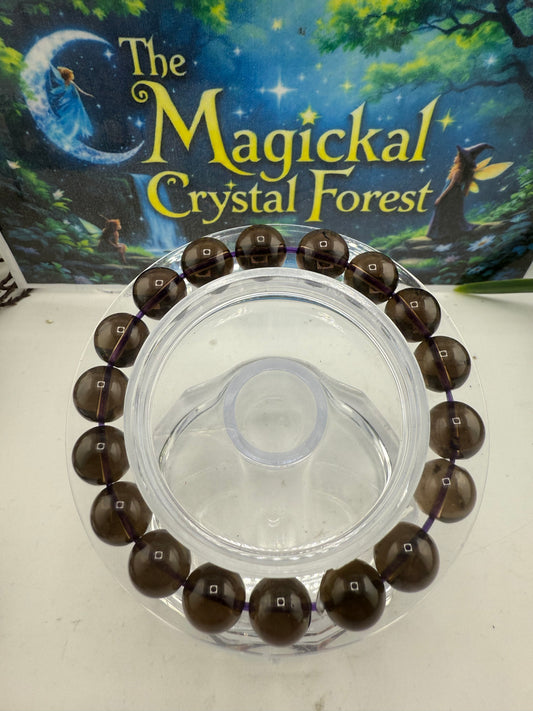 Smokey Quartz Crystal bracelet 10mm