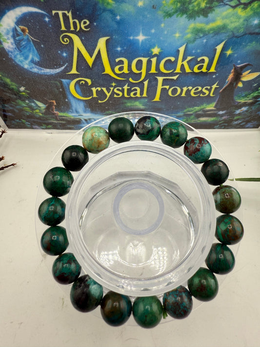 Chrysocolla Green Crystal Bracelet 10mm
