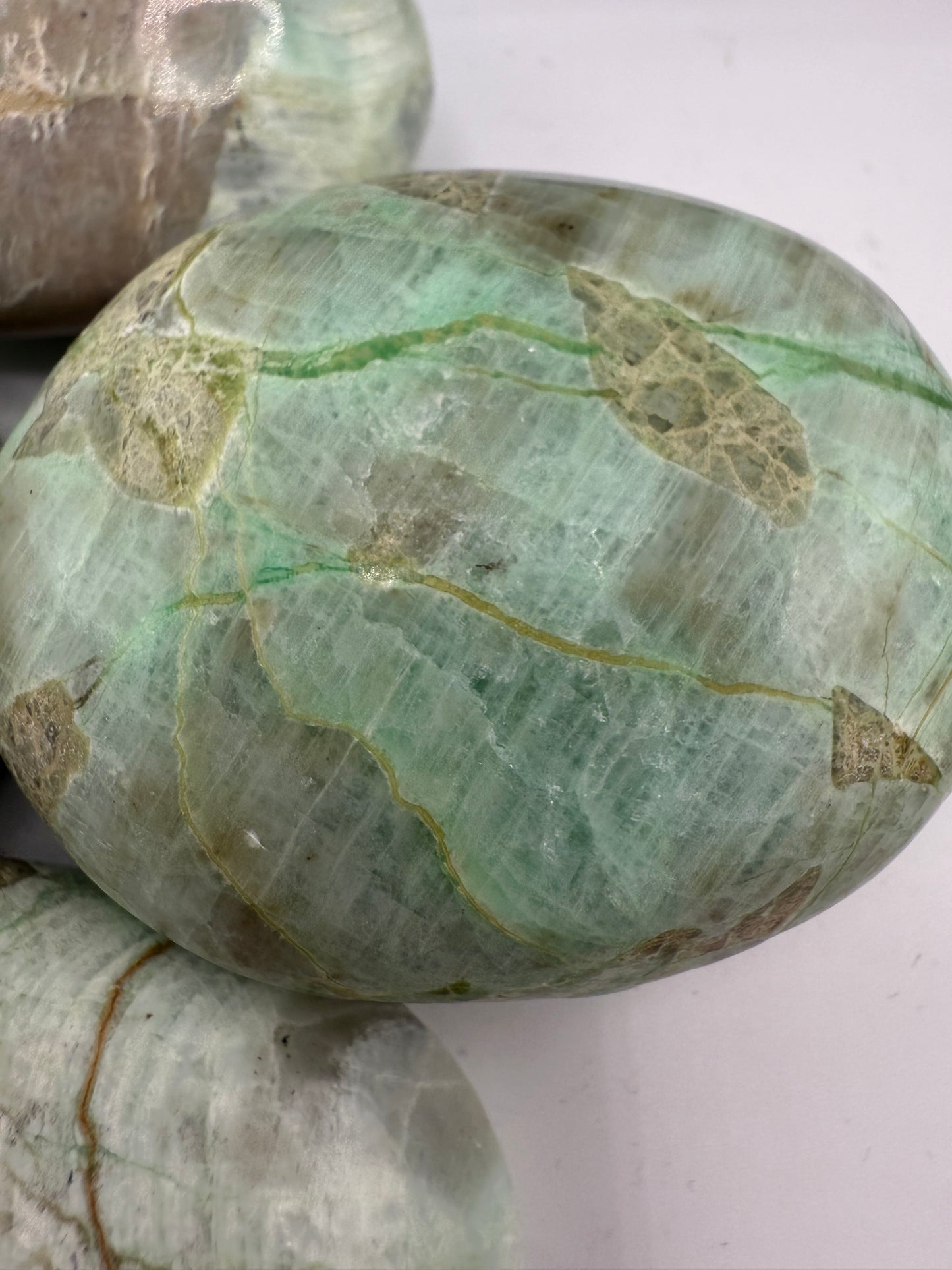 Green Moonstone Palm Stone