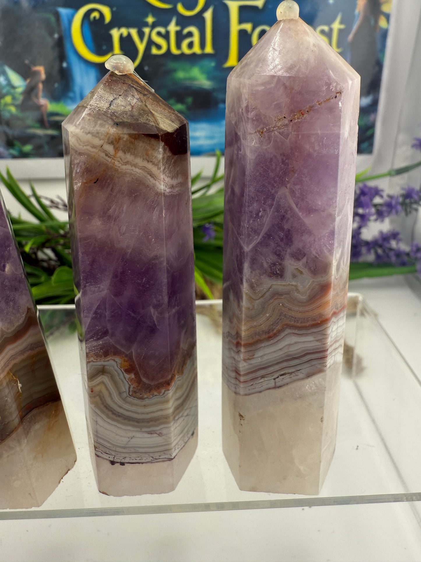 Amethyst Lace Agate Points