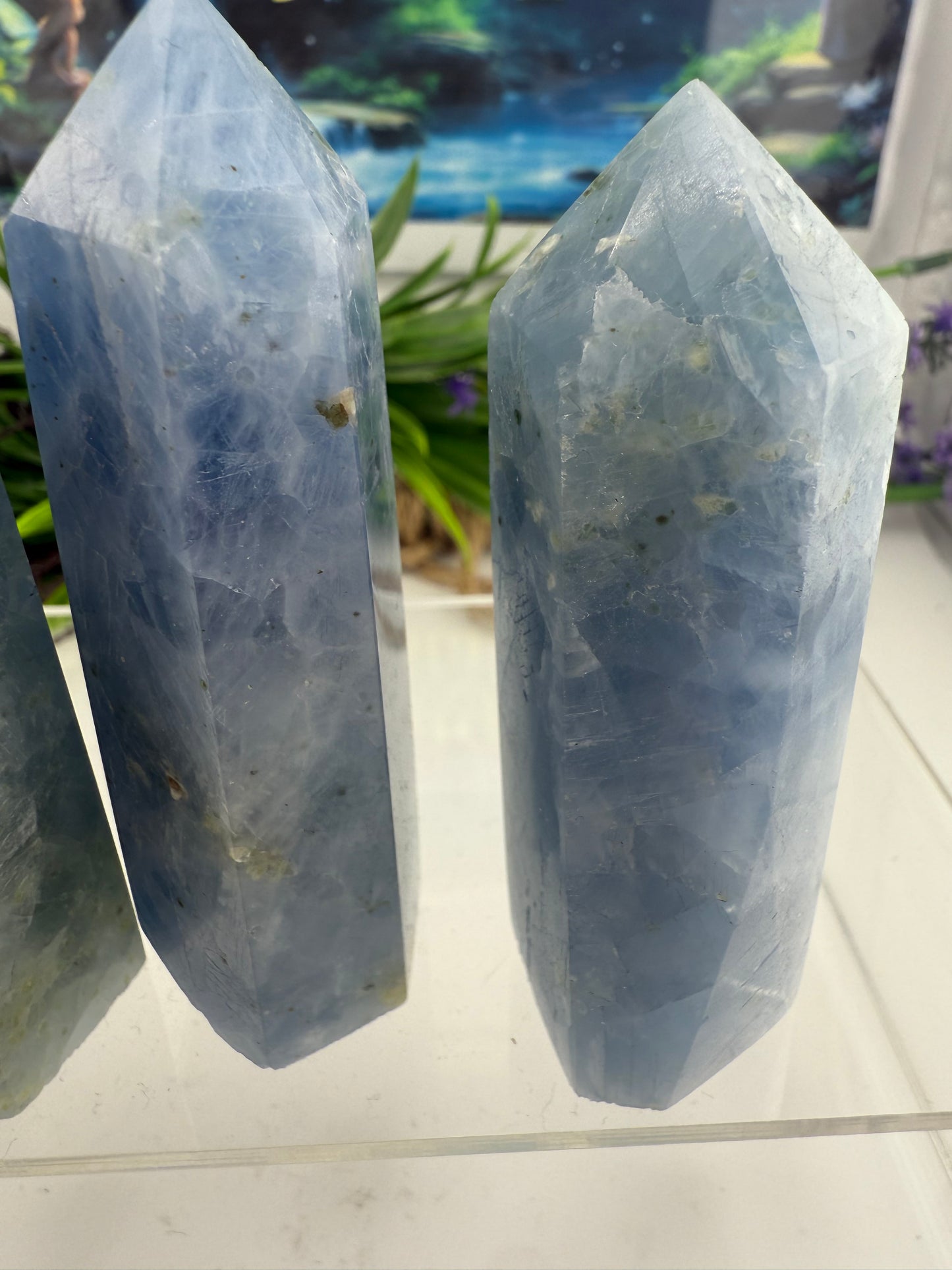 Blue Calcite Points