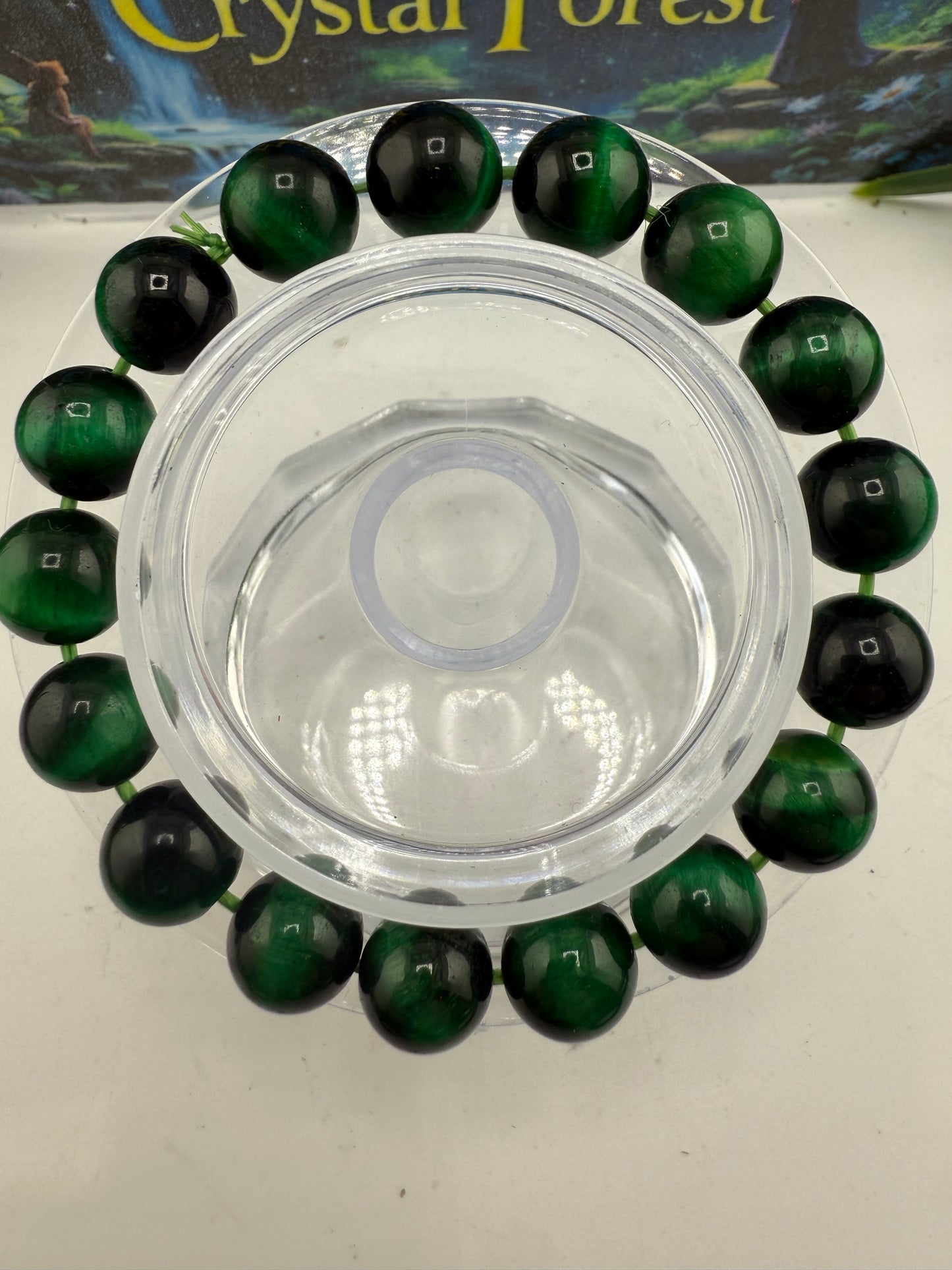 Green Tiger Eye Bead Bracelet 10mm