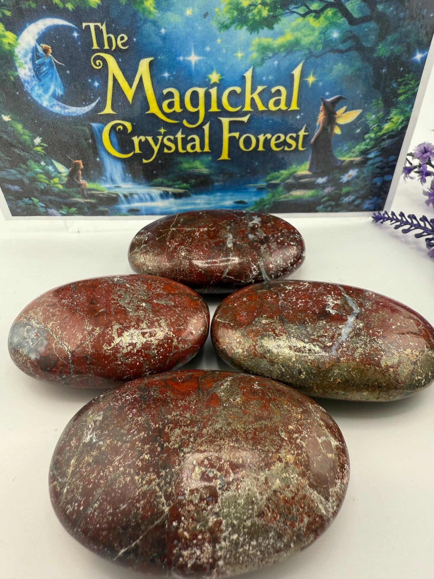 Red Jasper with Pyrite Palm Stone