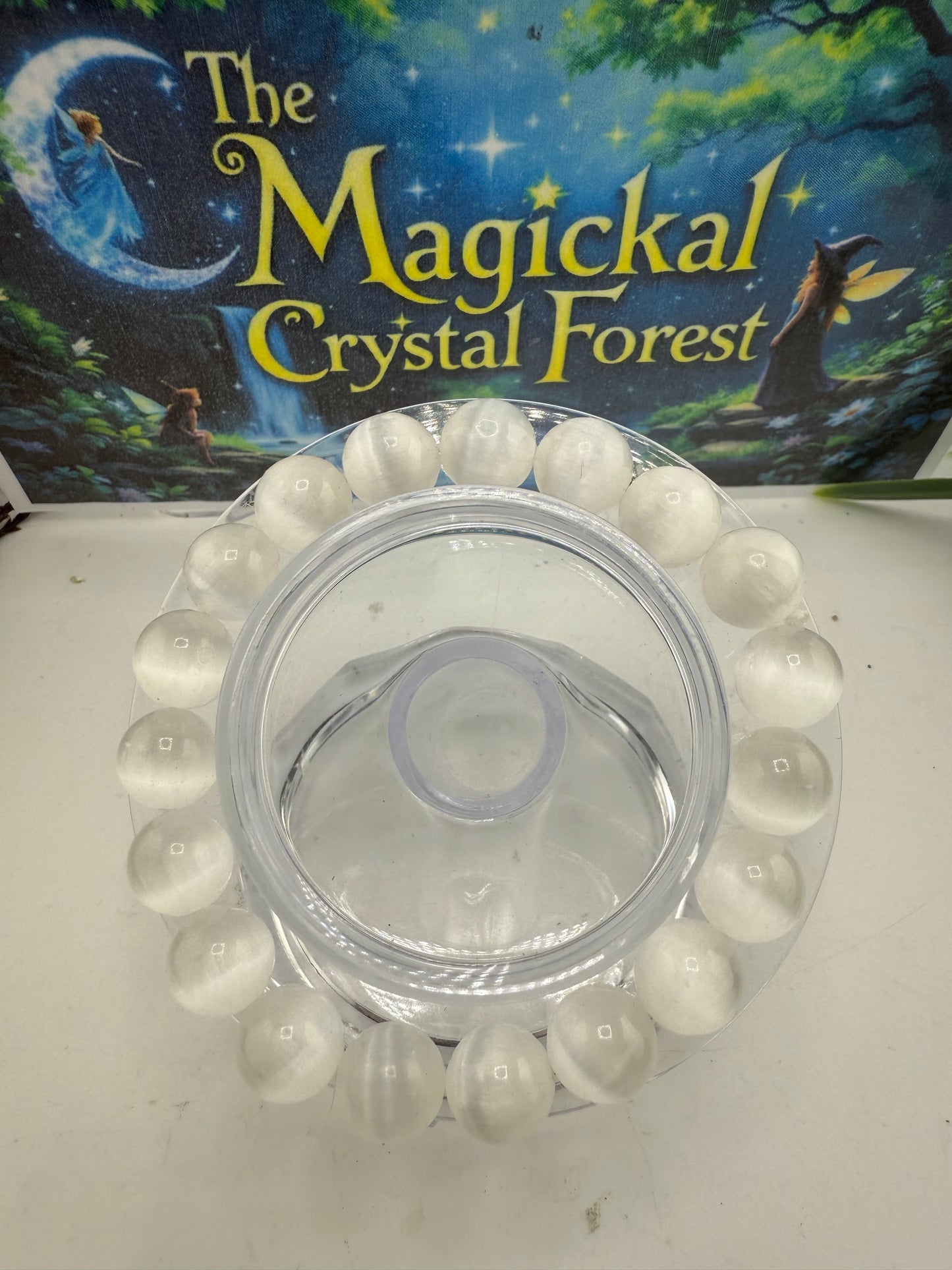 Selenite Bead Bracelet 10mm