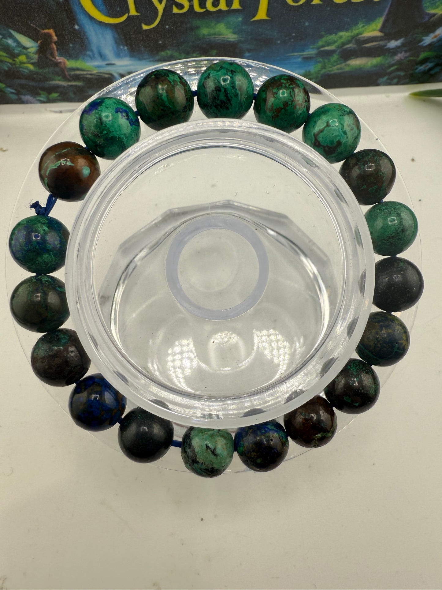 Blue Chrysocolla Crystal Bracelet 10mm