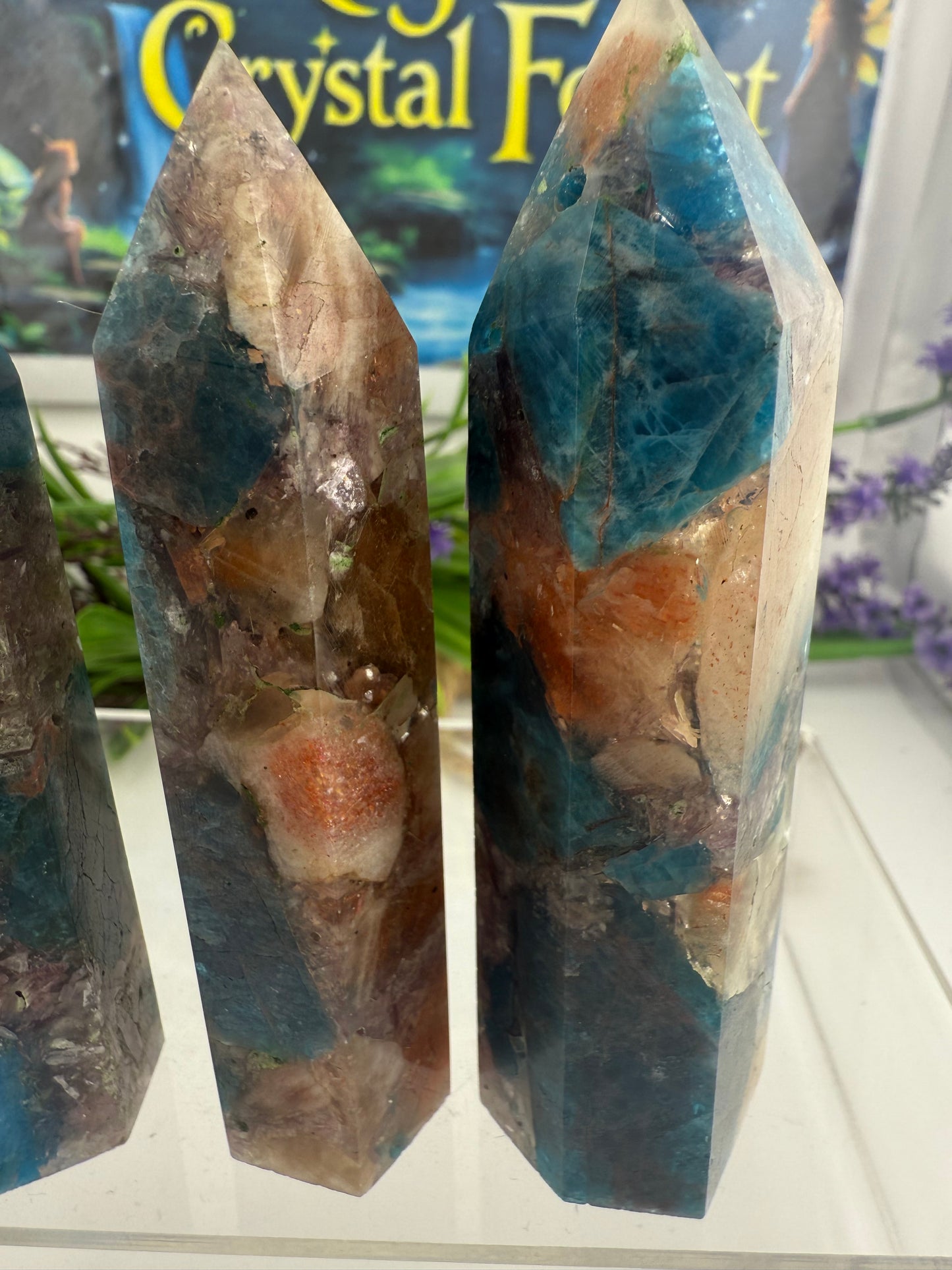 Apatite Sunstone Lepidolite Point
