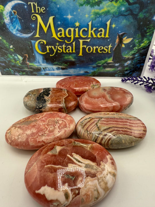 Rhodocrosite Palm Stone