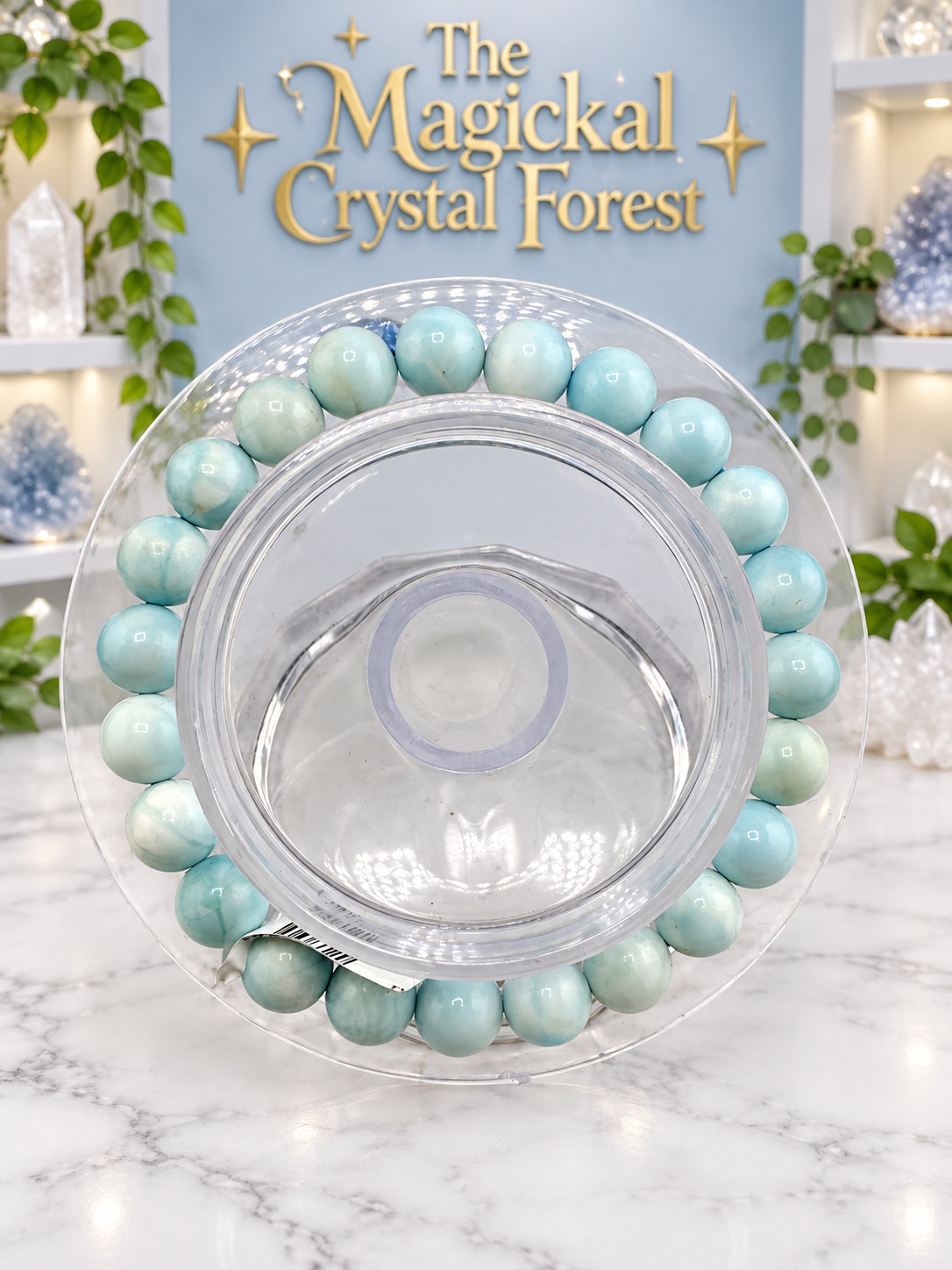 Hemimorphite Bead Bracelet 8mm