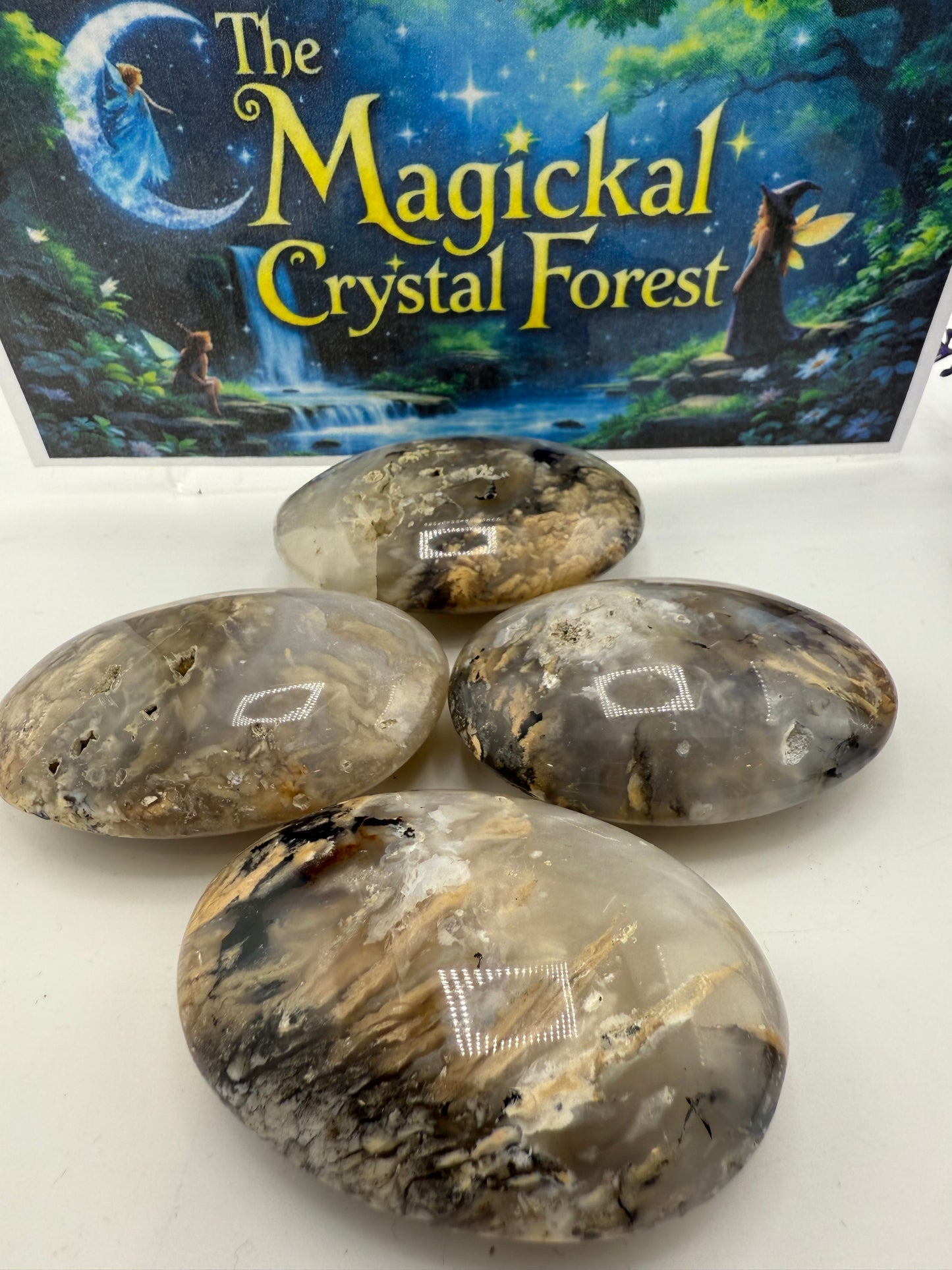 Dendritic Opal Palm Stones
