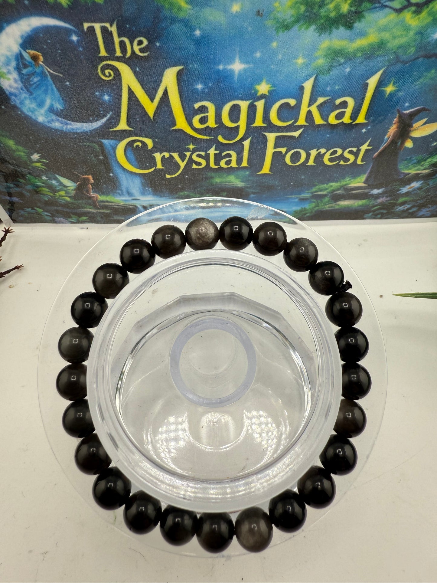 Silver sheen Obsidian Crystal Bracelet 8mm