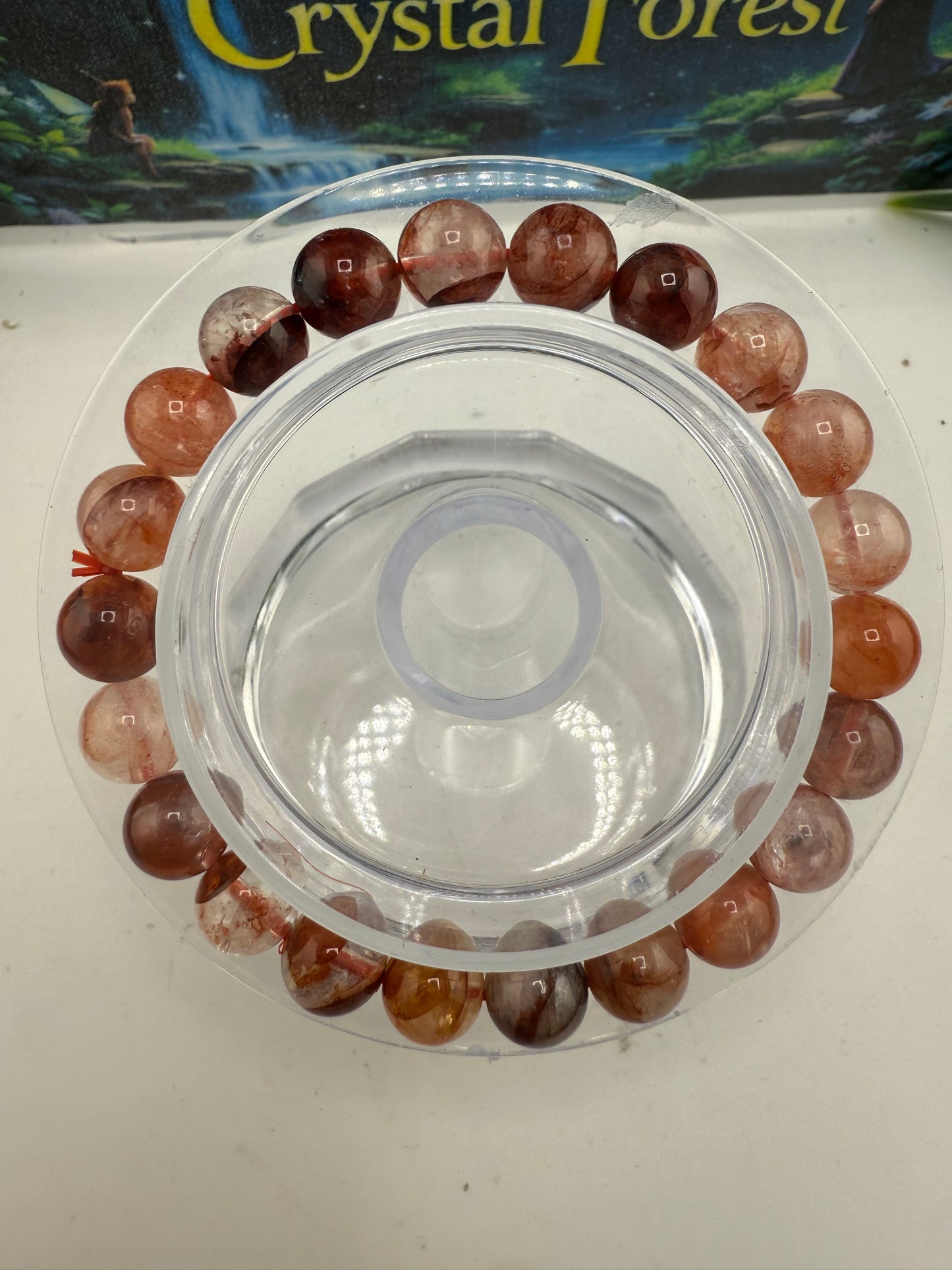 Fire Quartz Bead  Bracelet 8mm