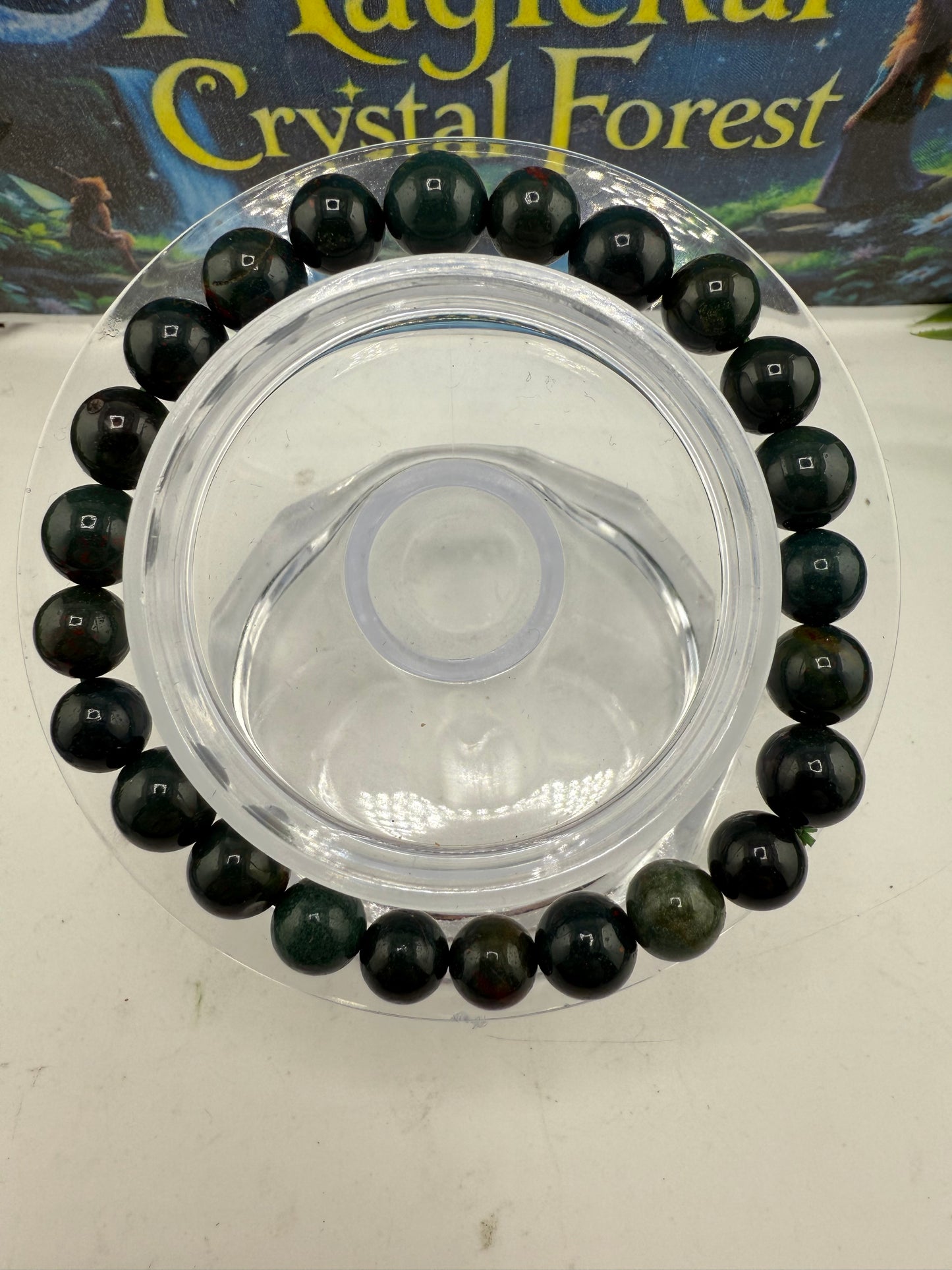 Bloodstone Bead  Bracelet 8mm