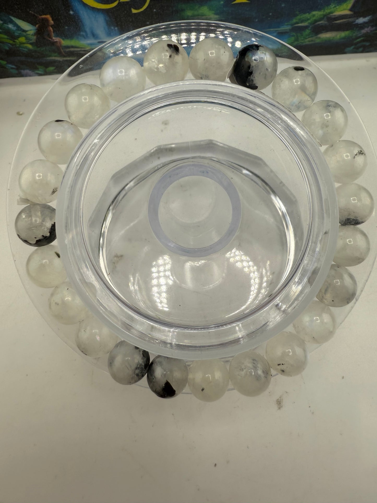 Rainbow Moonstone Bead Bracelet 8mm