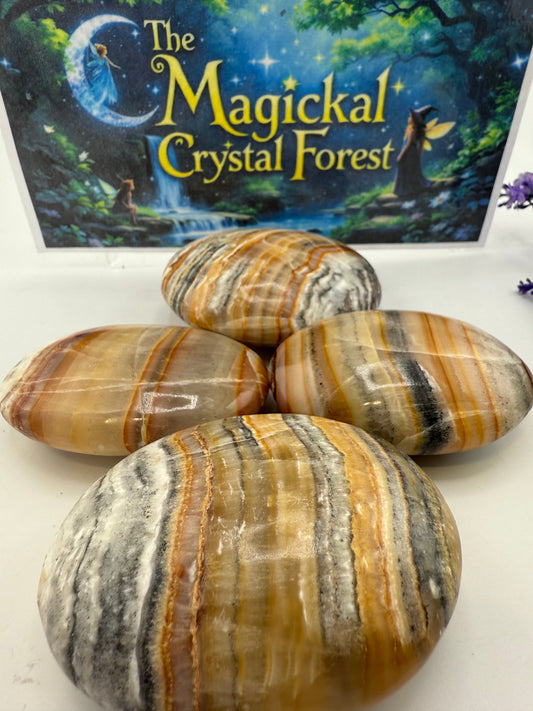 Red Aragonite Palm Stone