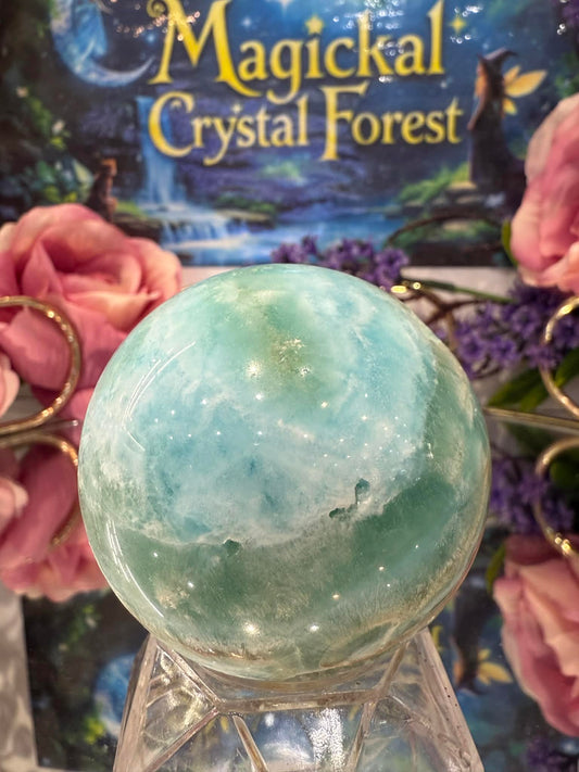 Blue Aragonite Sphere 1