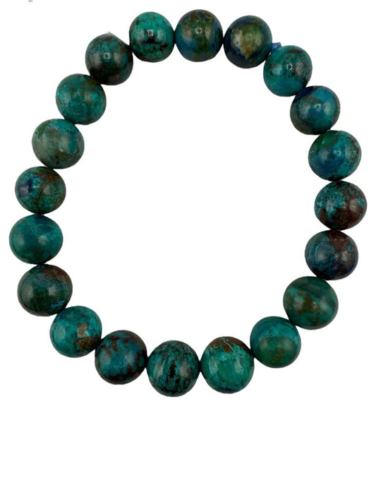 Blue Chrysocolla Crystal Bracelet 10mm