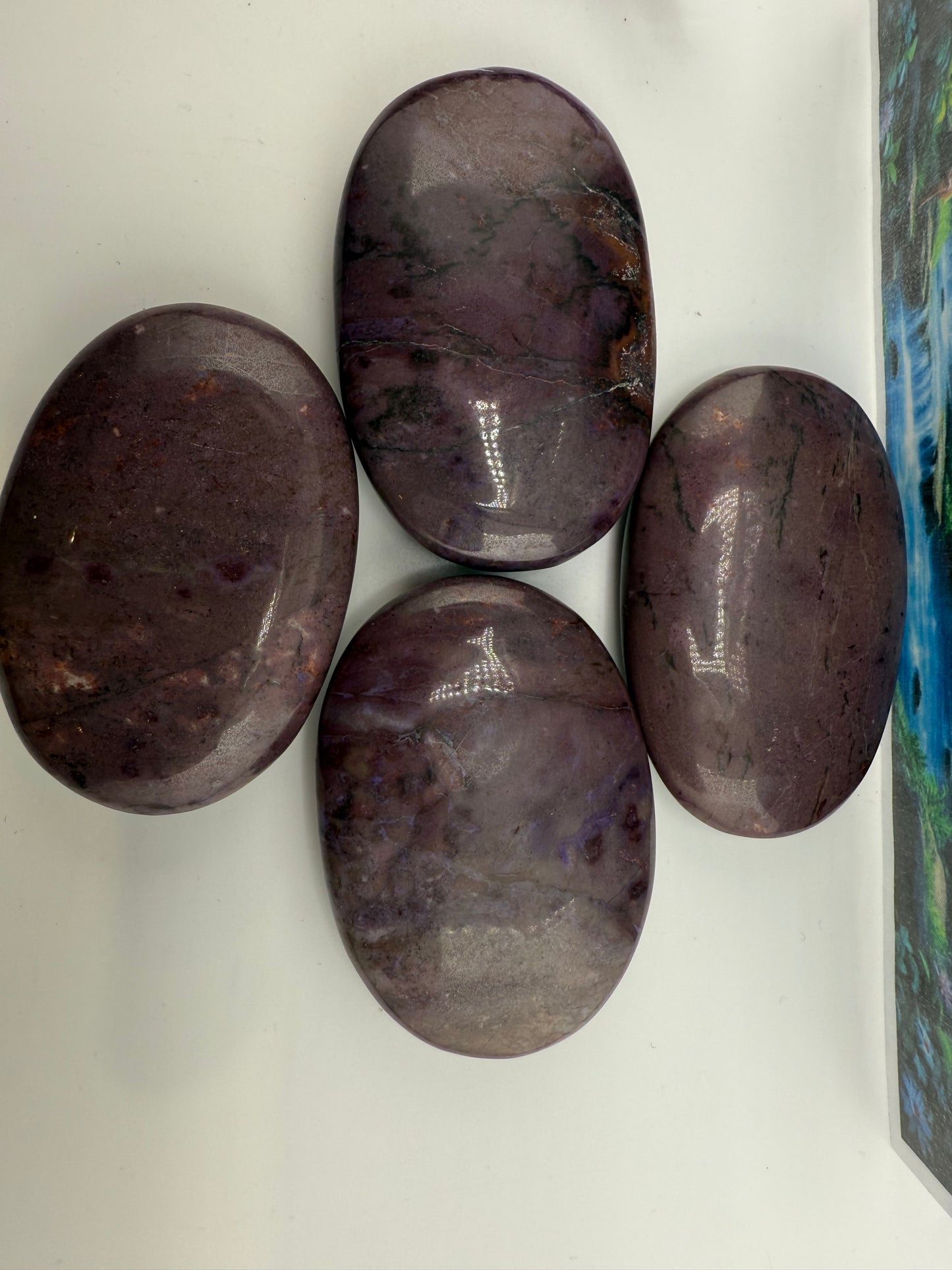 Purple Jadeite Palm Stone