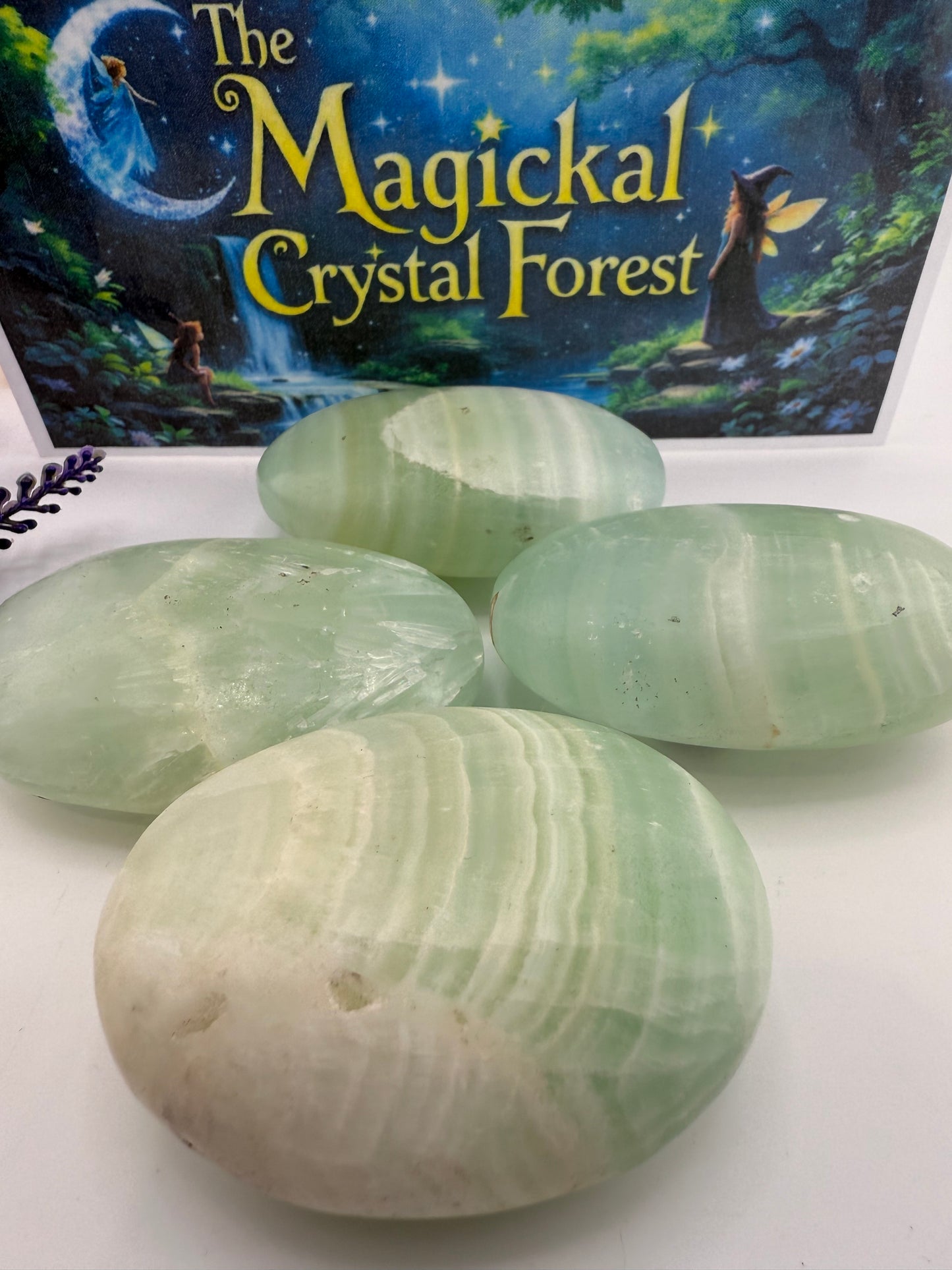 Pistachio Calcite Palm Stones
