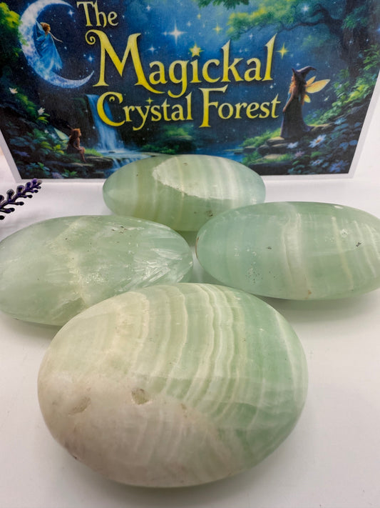 Pistachio Calcite Palm Stones