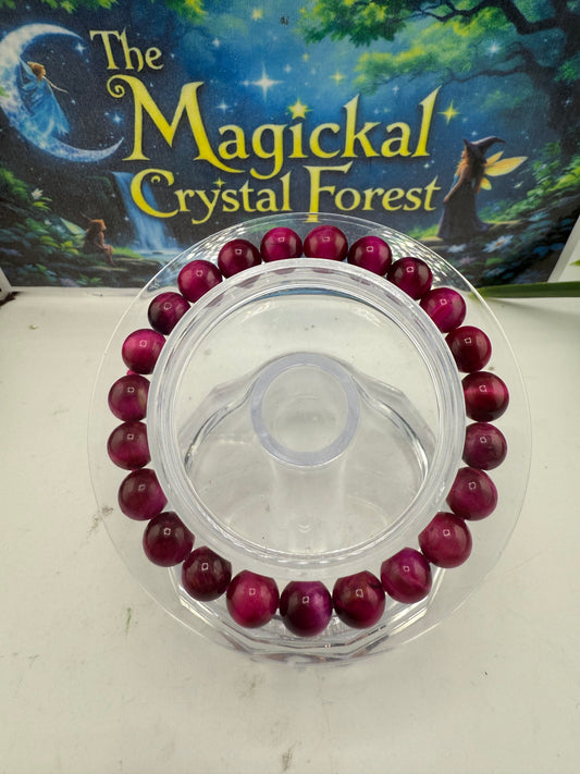 Pink Tiger Eye Bead 8mm