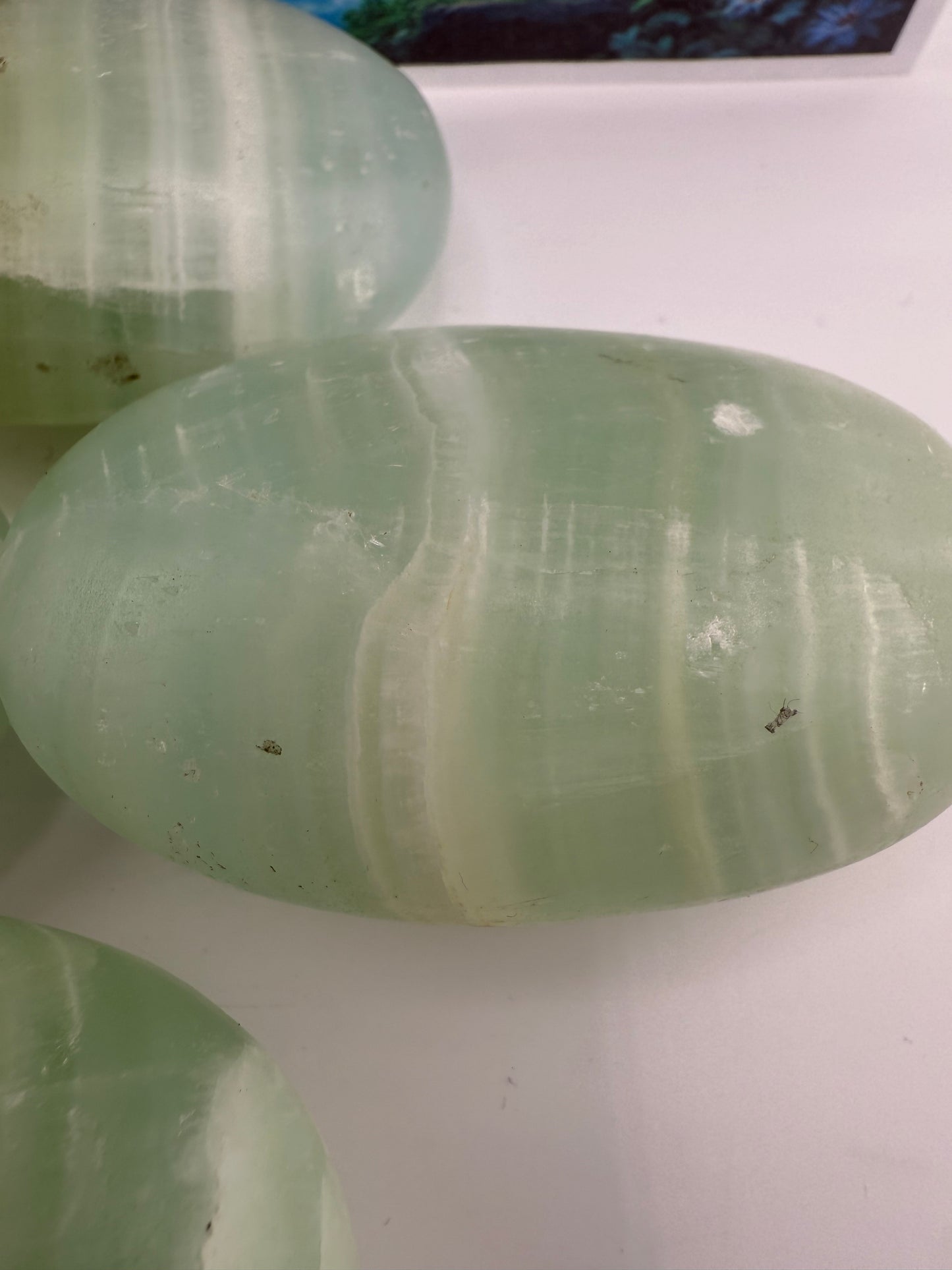 Pistachio Calcite Palm Stones