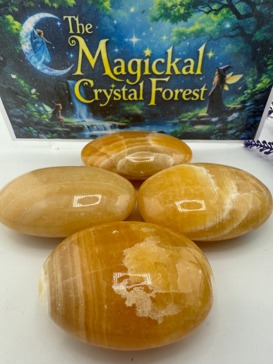 Orange Calcite Palm Stones
