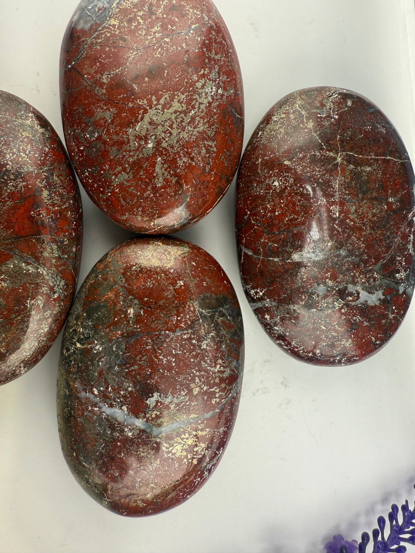 Red Jasper with Pyrite Palm Stone