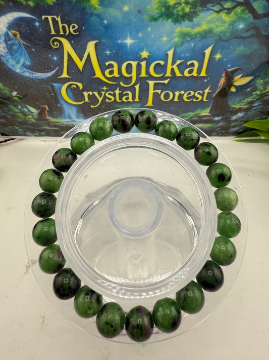 Ruby & Zoisite Bead Bracelet 8mm