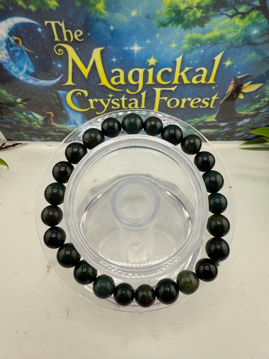 Bloodstone Bead  Bracelet 8mm
