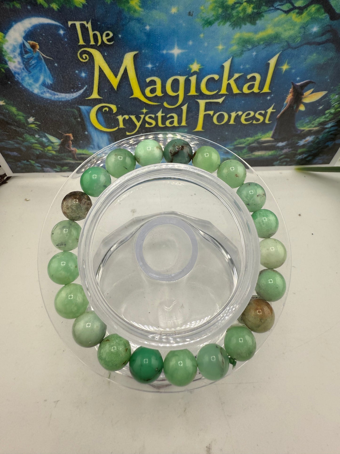 Chrysoprase B Grade Bead Bracelet 8mm