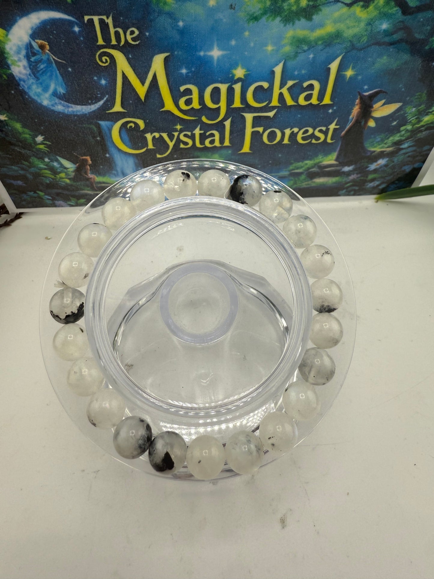 Rainbow Moonstone Bead Bracelet 8mm