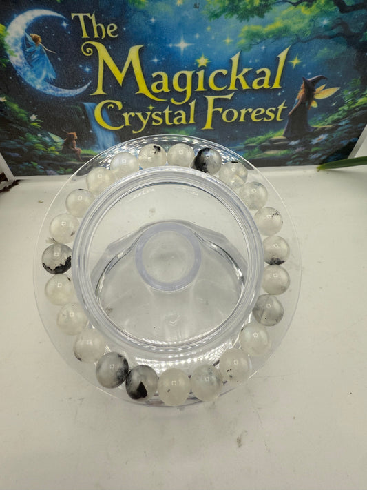Rainbow Moonstone Bead Bracelet 8mm