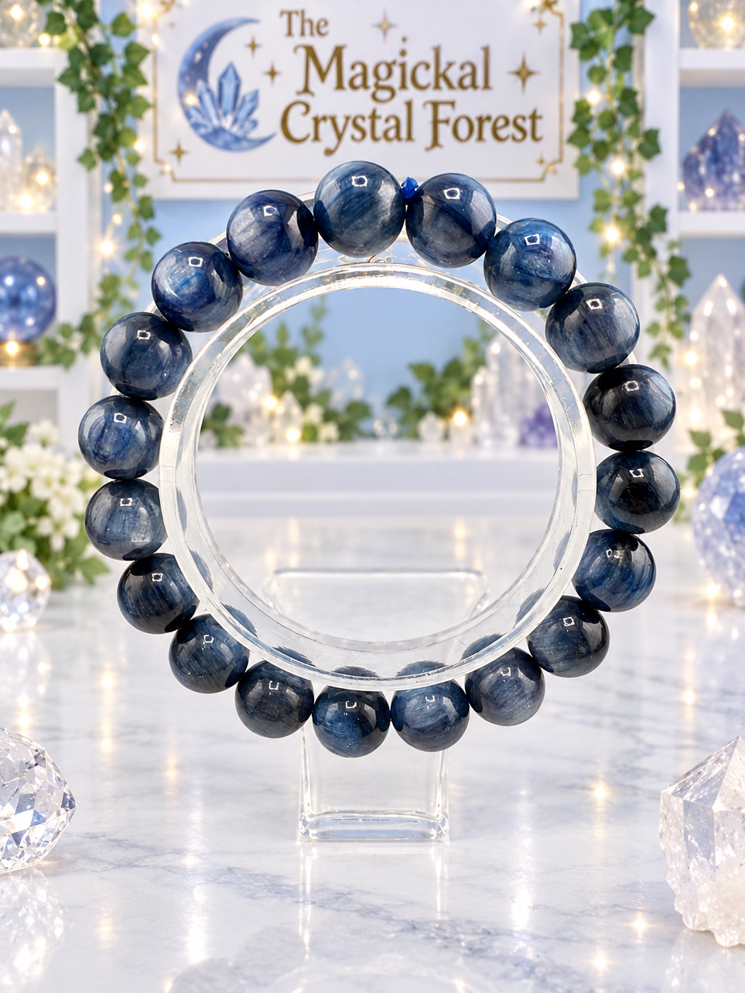 Blue Kyanite Bead Bracelet 10