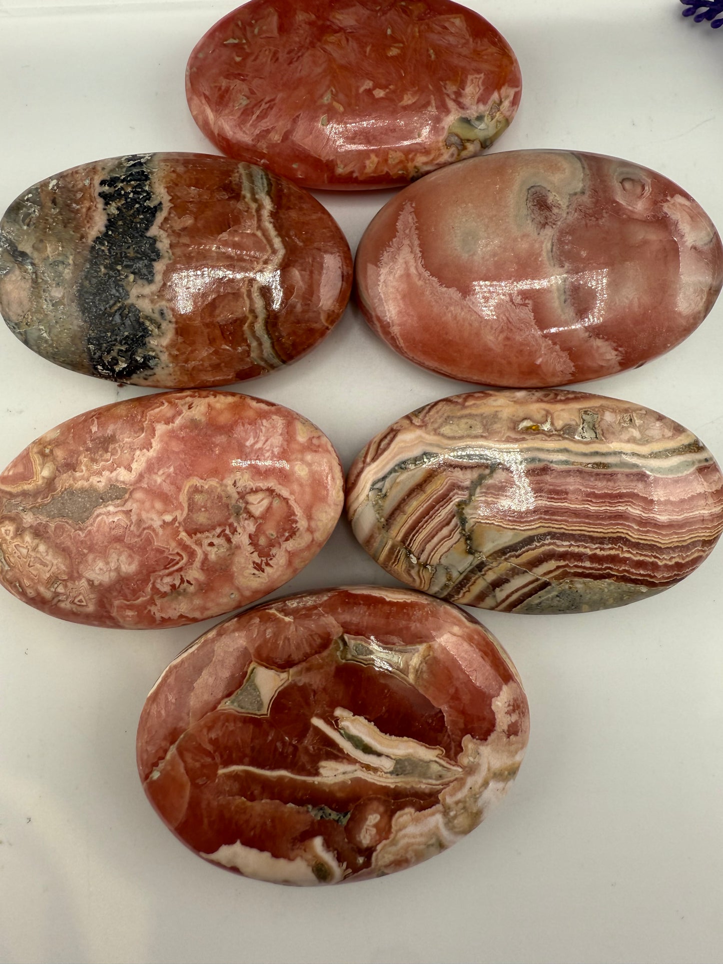 Rhodocrosite Palm Stone