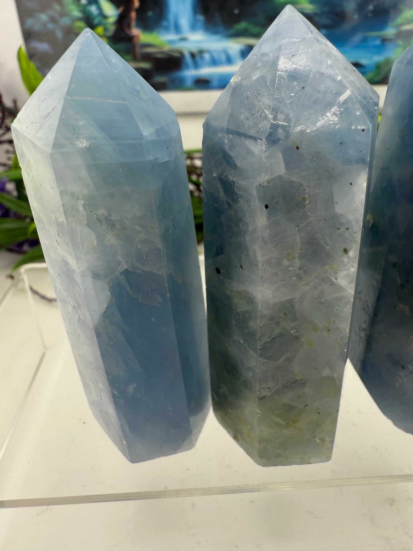 Blue Calcite Points