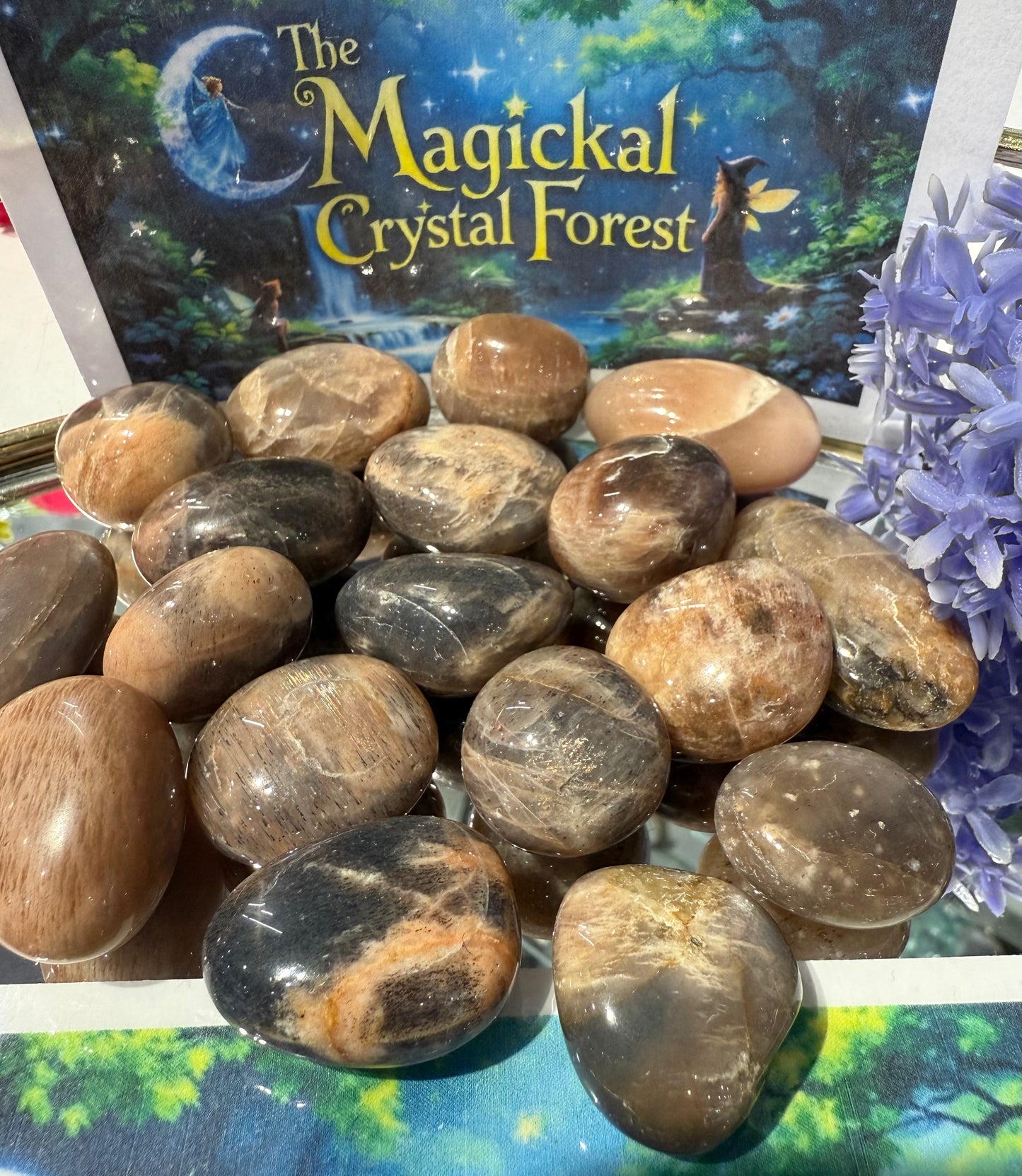 Black Moonstone Tumbled