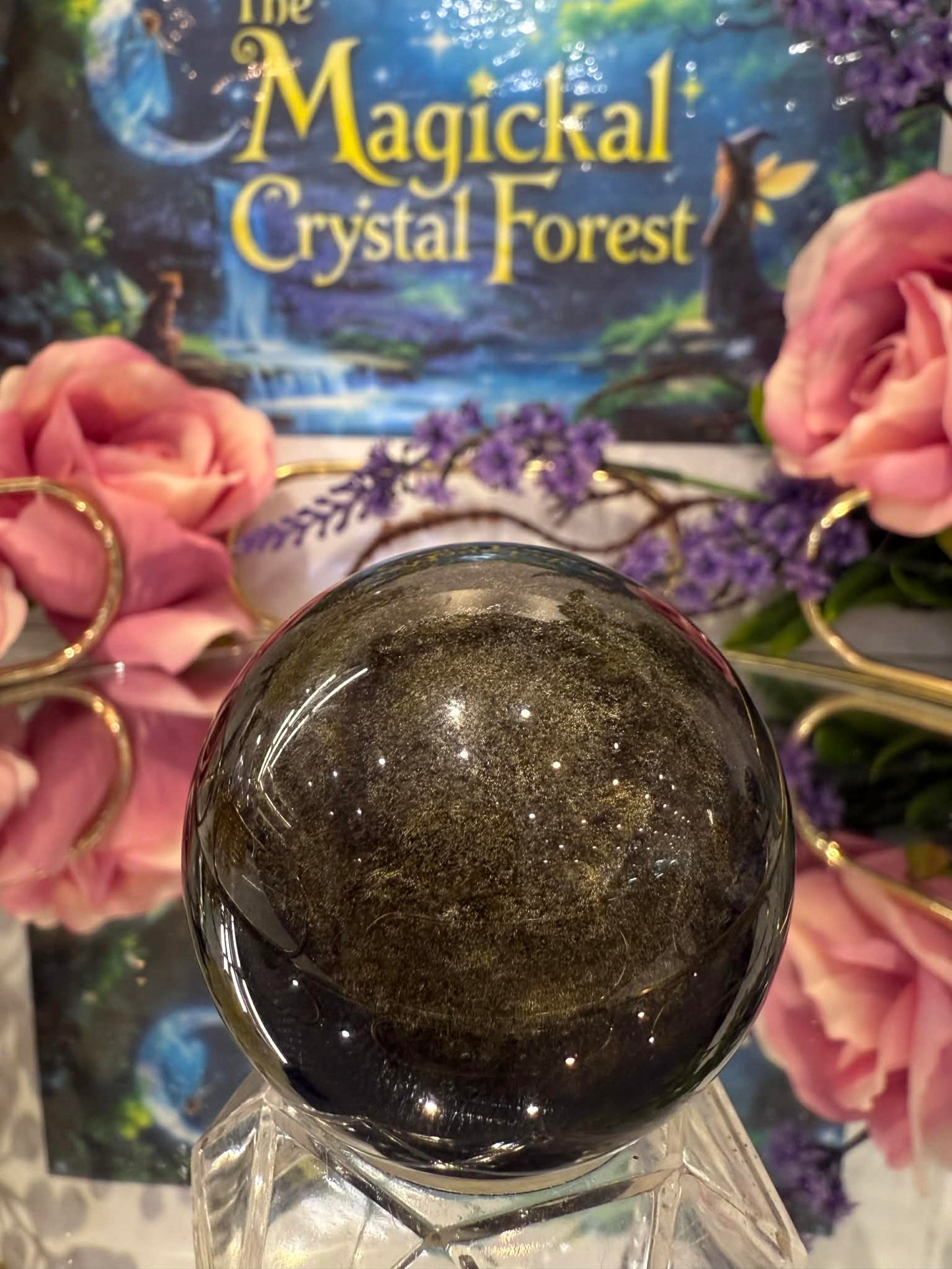 Gold Sheen Obsidian Sphere 1