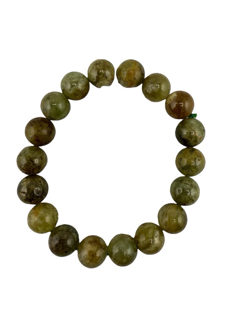 Green Garnet Bead Bracelet 8mm