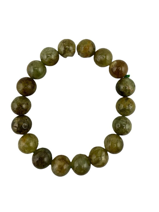 Green Garnet Bead Bracelet 8mm