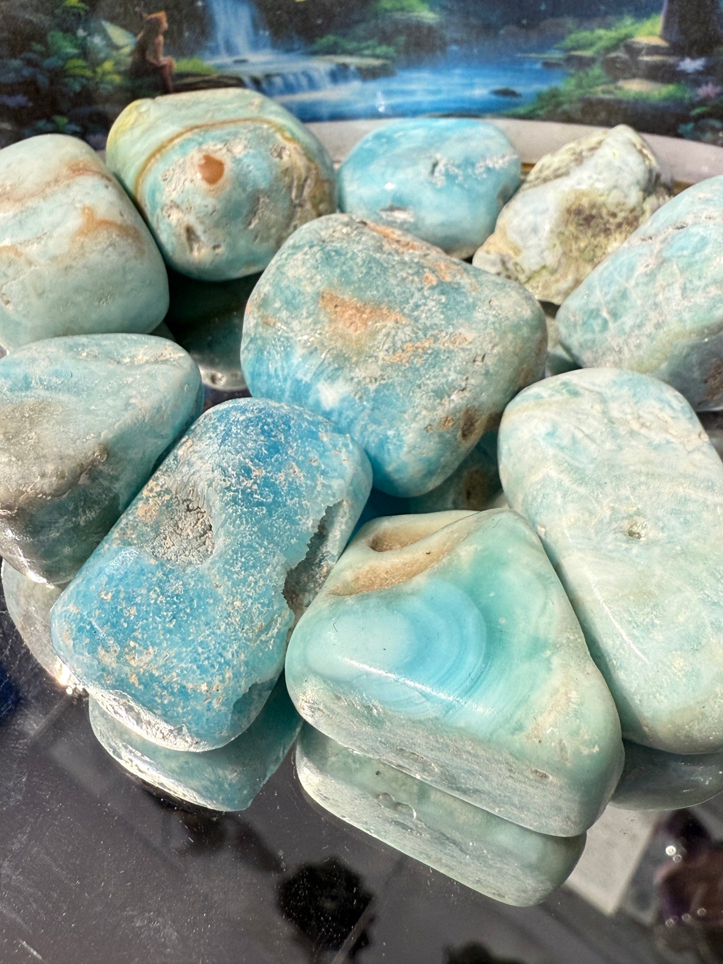 Blue Aragonite Tumbled