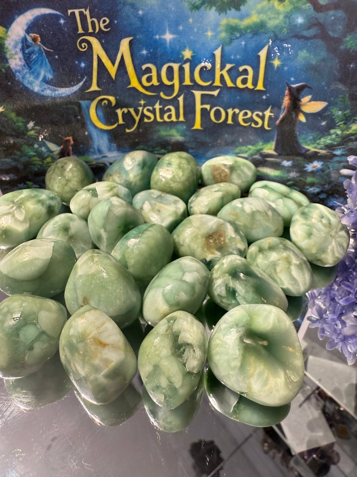 Green Pectolite Tumbled