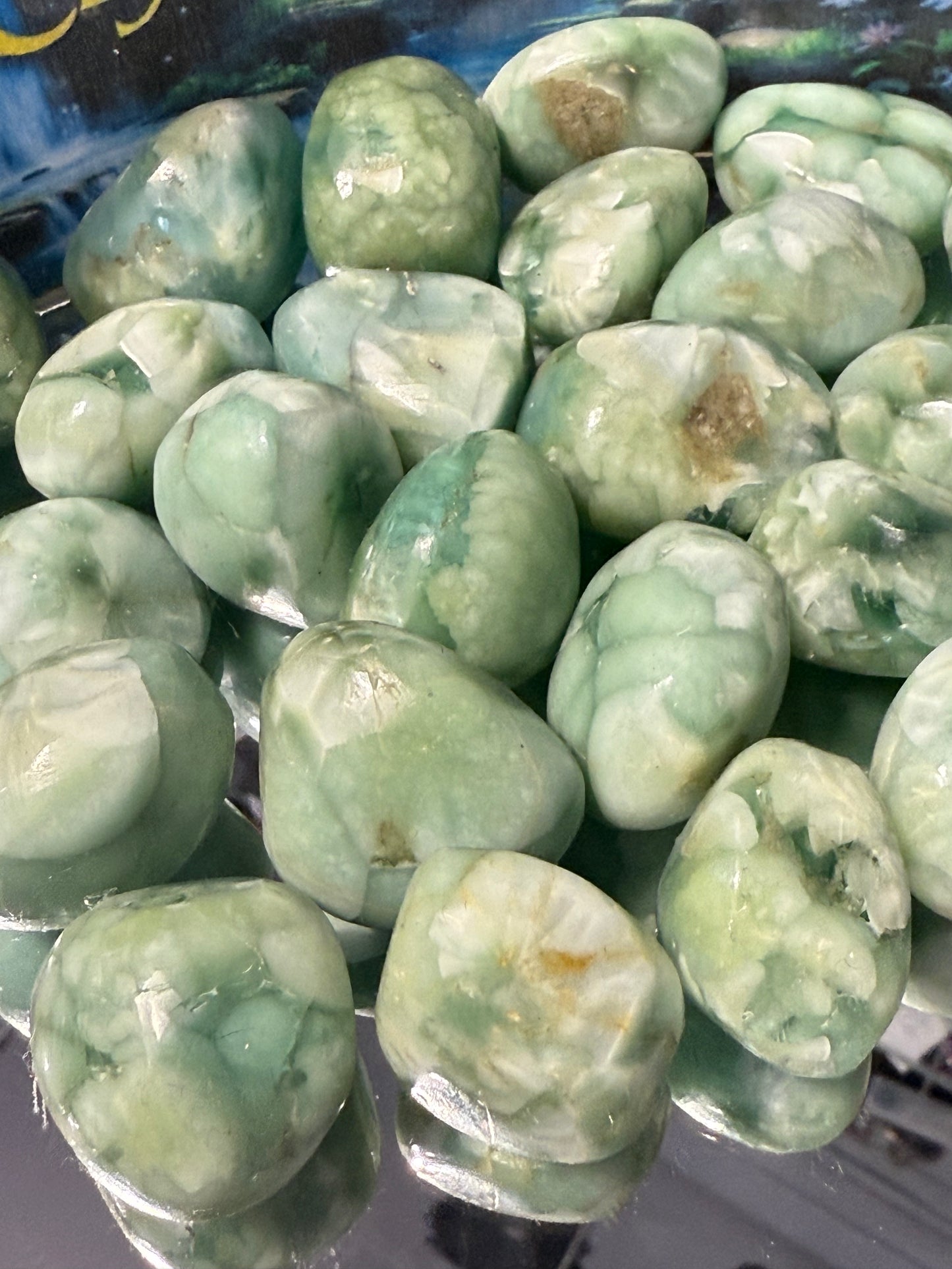 Green Pectolite Tumbled